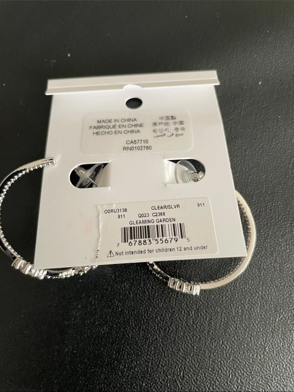 kate spade Silver Crystal Hoop Earrings